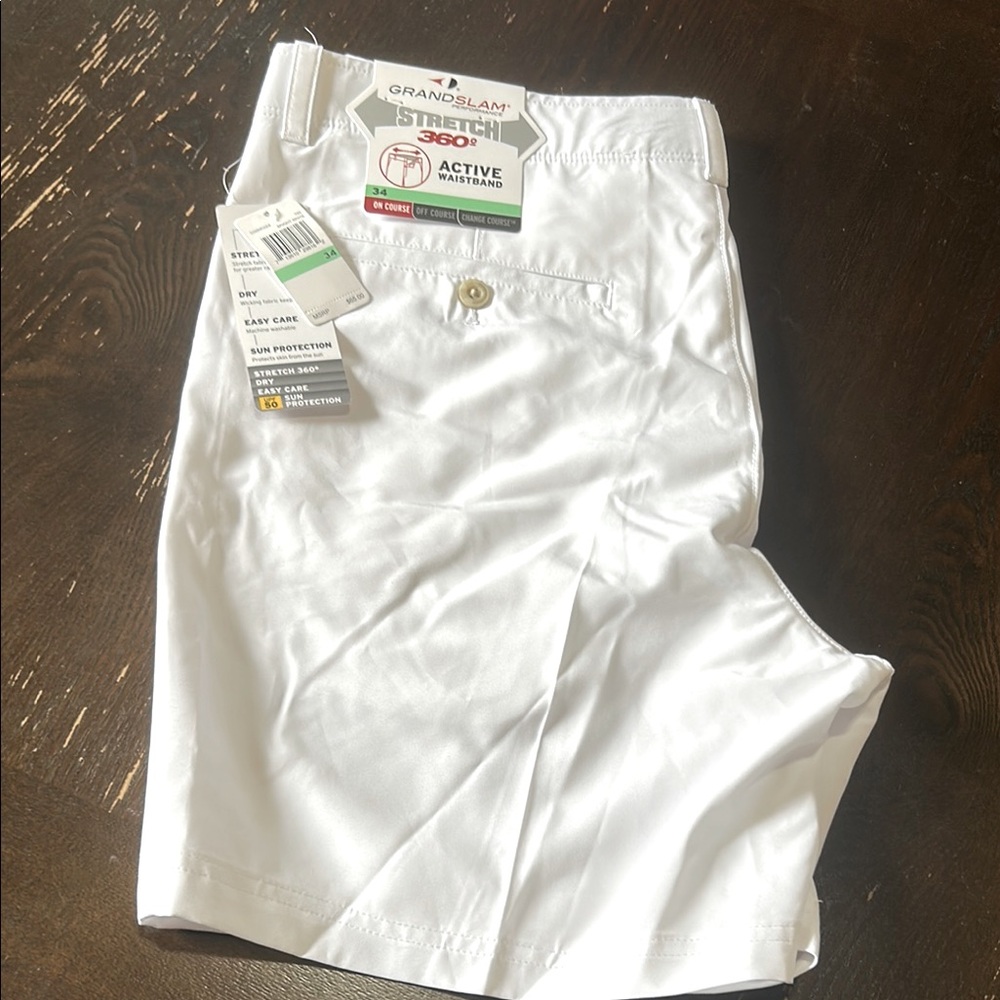 Grand Slam Classic White Active Shorts